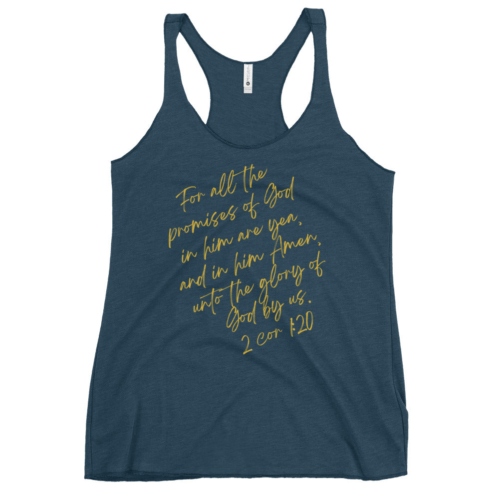 2 Cor 1:20 Women's Racerback Tank
